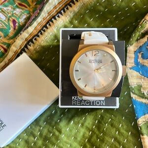 NIB - sexy and sporty Gold Kenneth Cole watch w/ rubberized band!